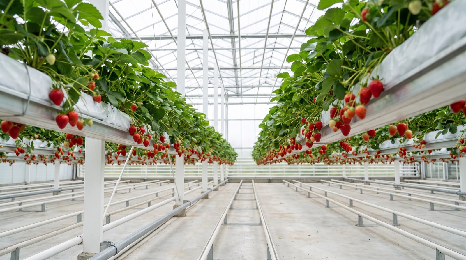 Fraises en culture sous verre