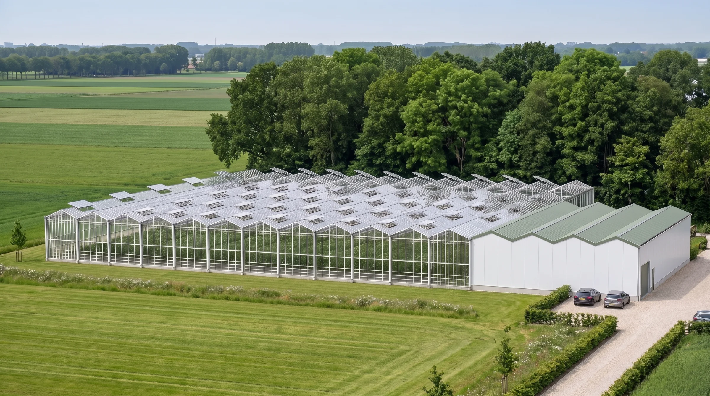 Modèle 3D de la serre hydroponique GrowPro Expert de 1/2 acre
